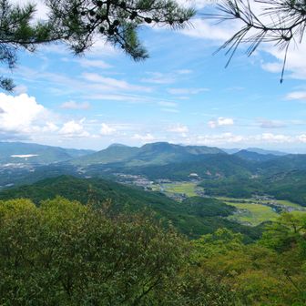大砲岩からの展望、福智山や馬ヶ岳～大坂山の稜線など