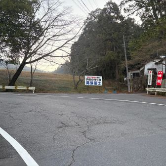 西から来た場合、駐車場入り口は尾張富士の看板を右に。左手前にも駐車場がありますが、右奥にはトイレがあります。