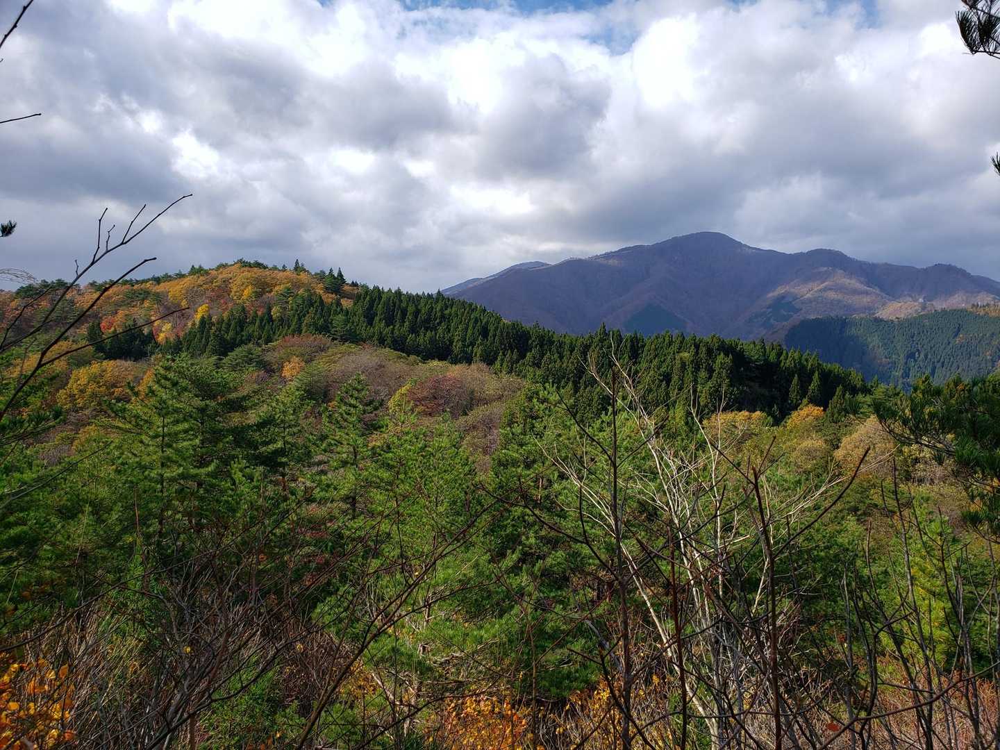 鳴子温泉辺りの山々は地味だが、きれい