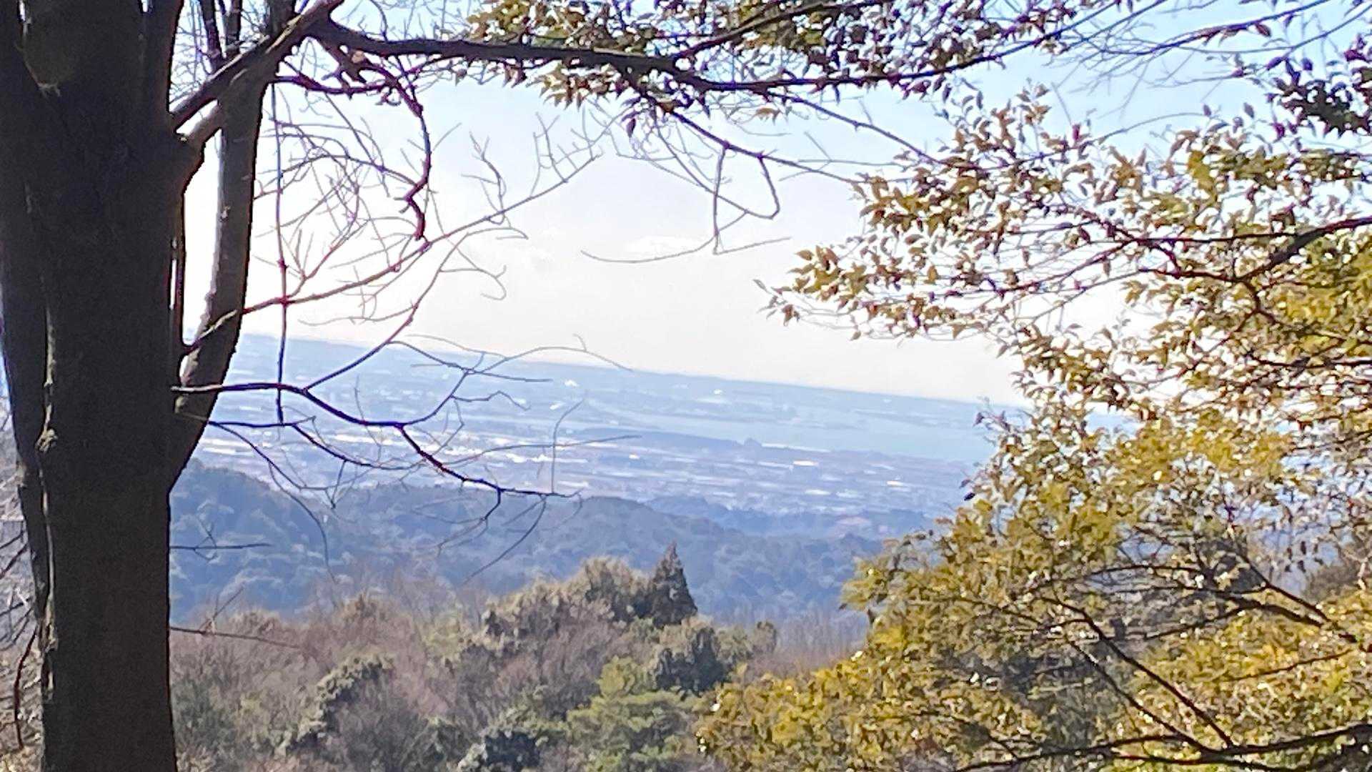 森の中をわらべに励まされて登ってくるとご褒美の海が見えた〜やったー♪三河湾と太平洋だぁ🌊✨