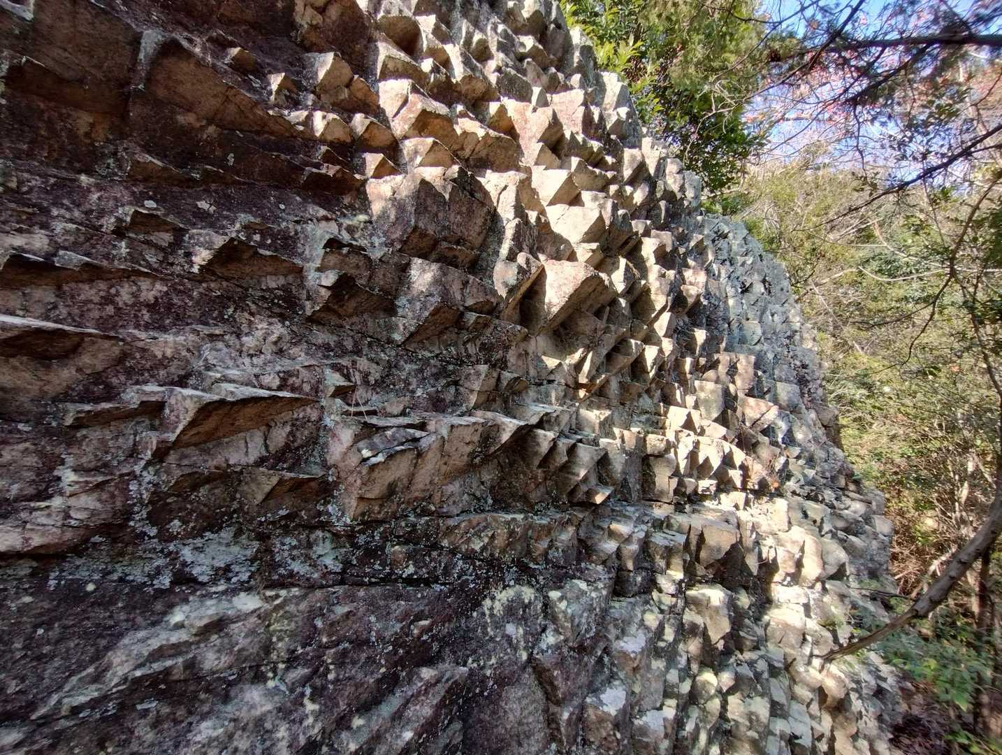 久しぶりに来た、ウロコ岩？