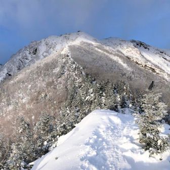 展望スポットから望む横岳
ここからぐっと冷え込む。