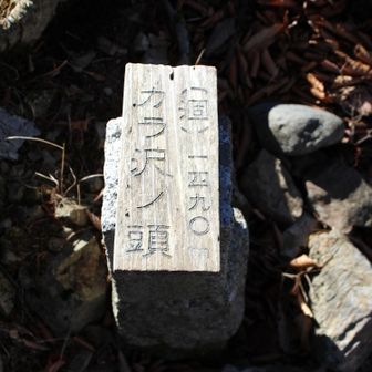 カラ沢ノ頭の標識が