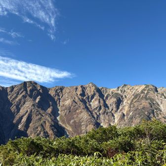 高千穂平から午後の鹿島槍ヶ岳
ここから見るとたいして登らないように見えるのに
