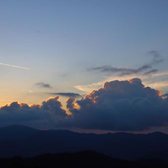 扇山山頂の夕焼け