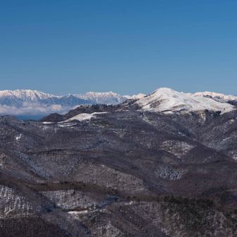 山頂より、三峰山。