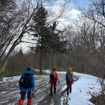 駐車場まではまだチェーンスパイクでよかったな