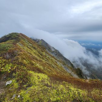 剣ヶ峰はガスのなか