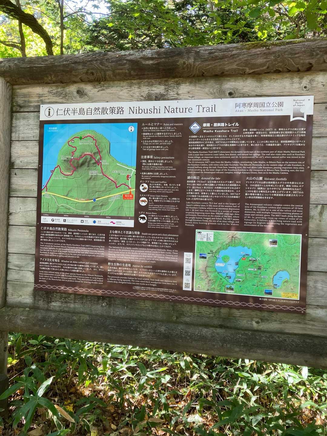 さて屈斜路湖の仁伏半島に来ました　残念ながらポンポン山は森林整備のため通行止めのためニフシオヤコツのみとなりました😅