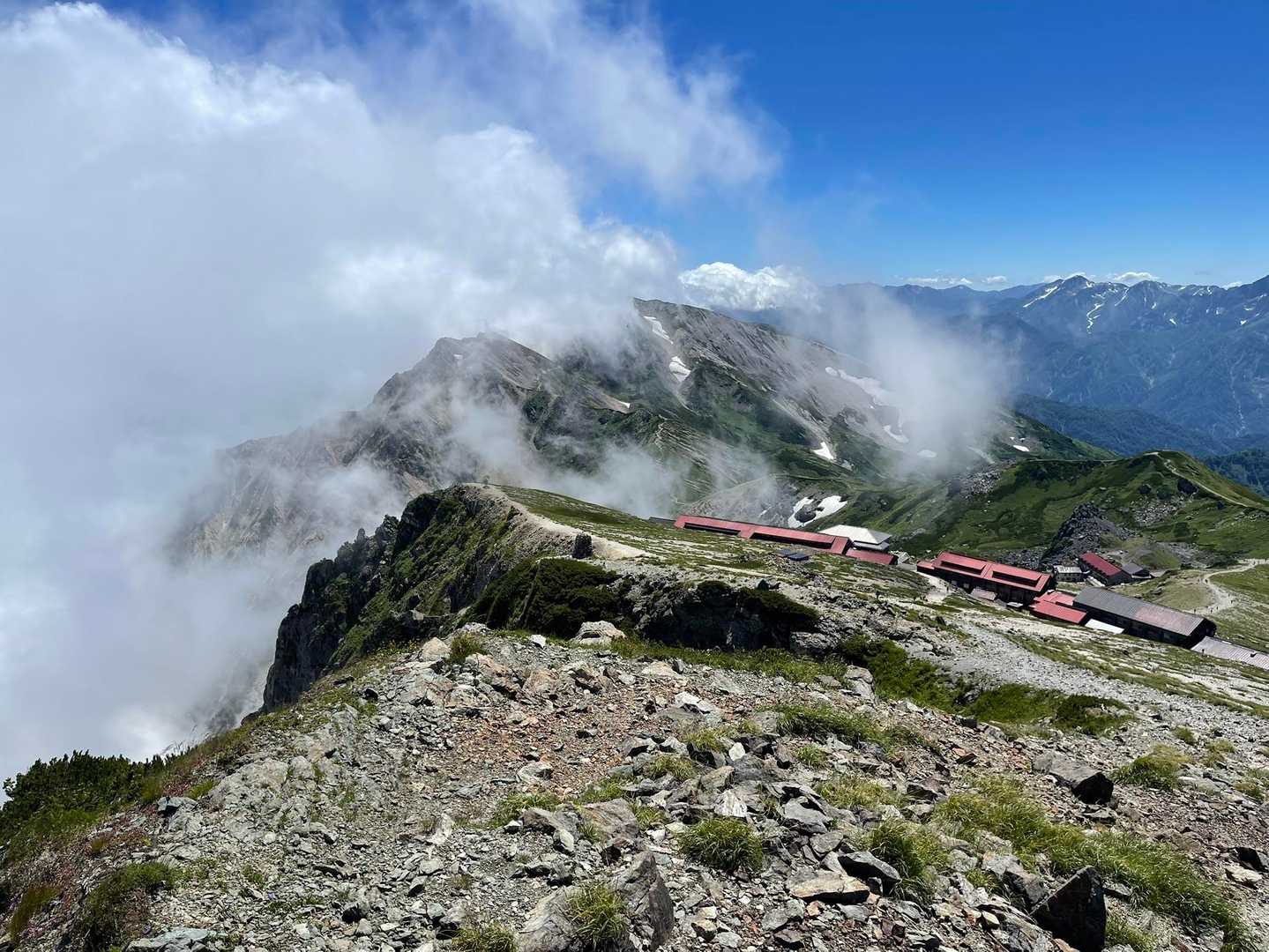 白馬岳-小蓮華山-船越の頭-乗鞍岳-天狗原-栂池登山道入口 縦走コースの写真