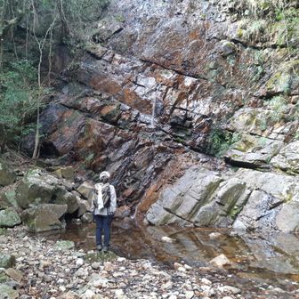 帰りの滝付近の下りにはびっくり