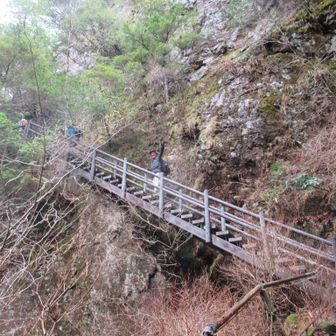 岩壁も整備された道