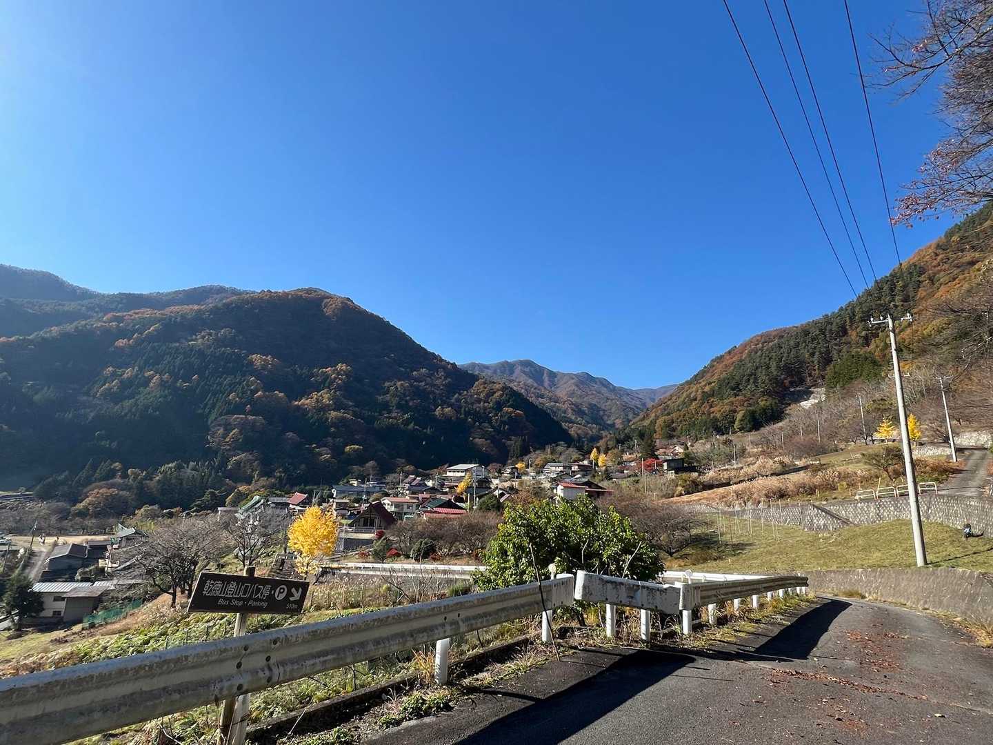 登山口から見えた紅葉が綺麗だった🍁