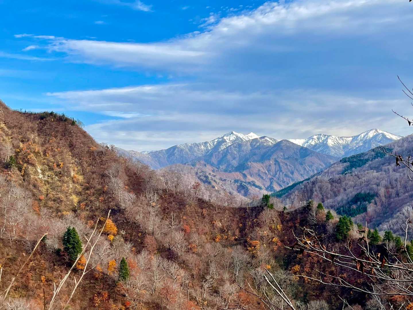 朝日連峰が見えました❗️　真っ白です🙂