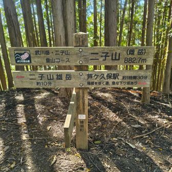 雌岳は、雄岳の手前にあります。