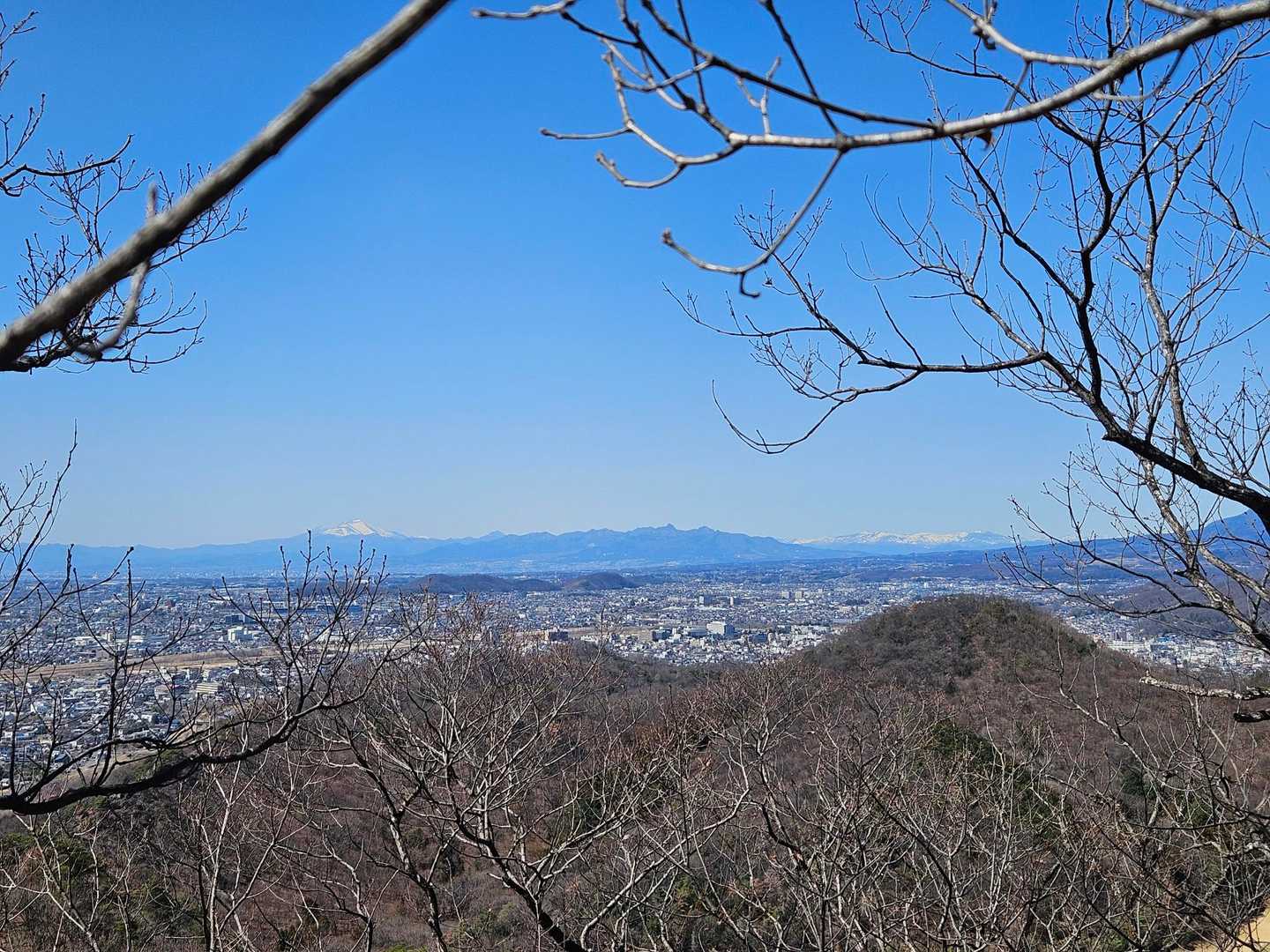 浅間山と北アルプスが