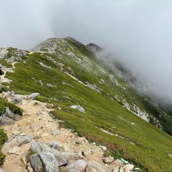 伊那前岳までの稜線✨いい👍