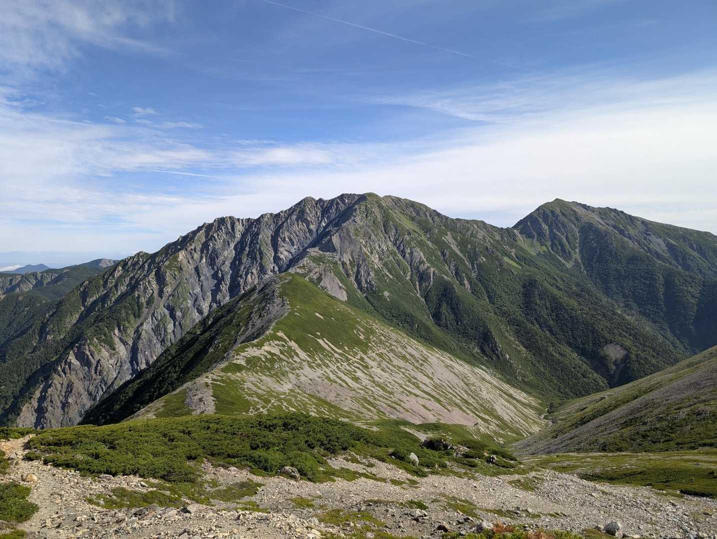 大聖寺平より荒川三山を望む