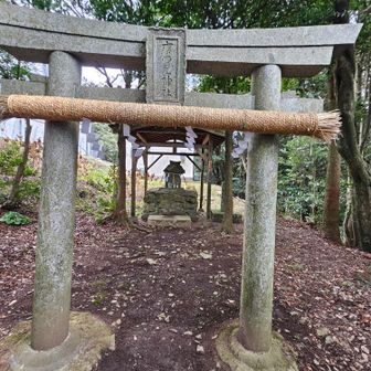 鷹見神社。変わったしめ飾り
