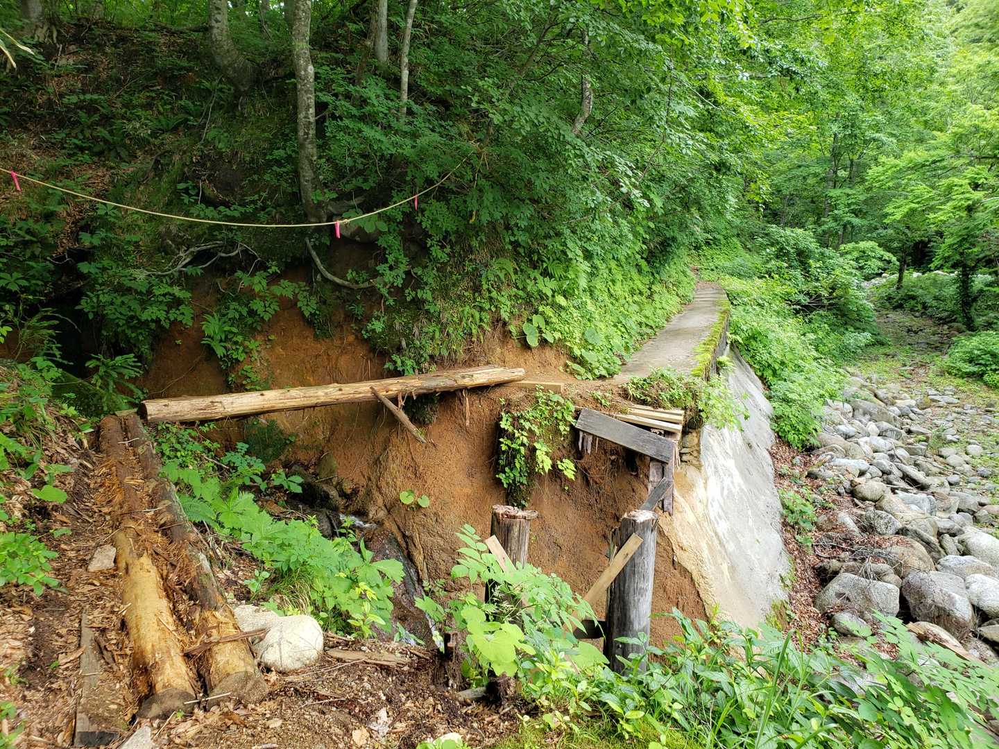 登山開始2分、即、要注意ポイント