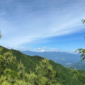 見晴し台からの景色。八ヶ岳連峰が見えます