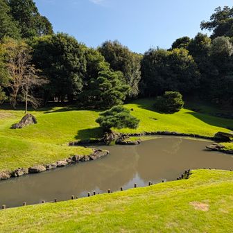 外のトイレご工事中のため、建長寺のトイレを借りました。そこからみた庭園か素敵。