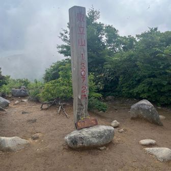 取立山山頂、暑い💦