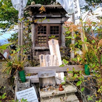 手前は現在の御本尊様、木札が置かれていました