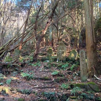 これ以上長くは居ないでおこうと、何かが逃げた方向へ、私も声を出しながら下山開始😧
それでも途中奥の院不動明王の石像があったので、寄ってみました。雰囲気いいトコにあったので来て良かったけど、ここでも改めて無事下山を祈る🙏