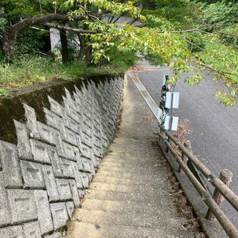 登り口に到着！
この時、11:54！！
車で移動2分くらいかな？間に合うか？？