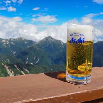 北アルプスとビール🍺