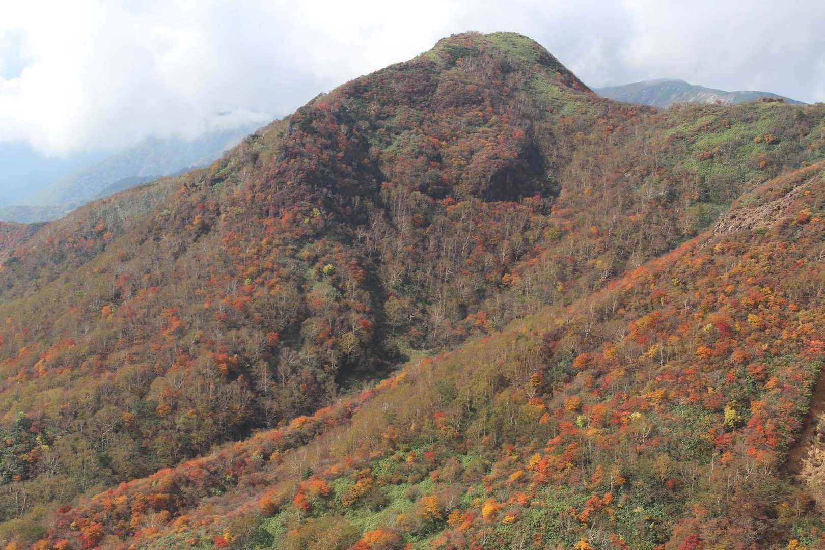 峠の茶屋登山口-朝日の肩-朝日岳-熊見曽根-1900m峰- 往復コースの写真