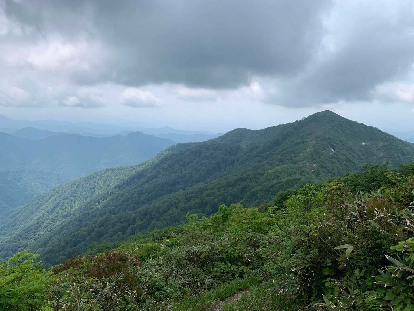 歩いてきた尾根
大倉の頭・鉢伏山
下山します
