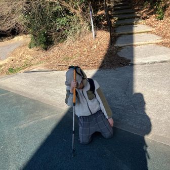 下山完了したらこのポーズです