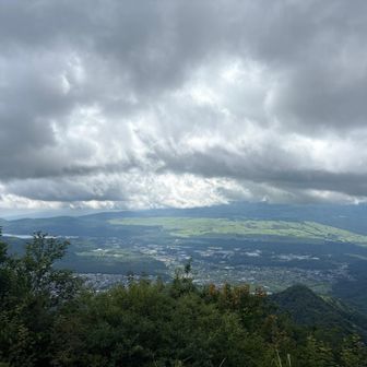 左⬅️側に山中湖。真ん中辺りは北富士演習場(のはず)。