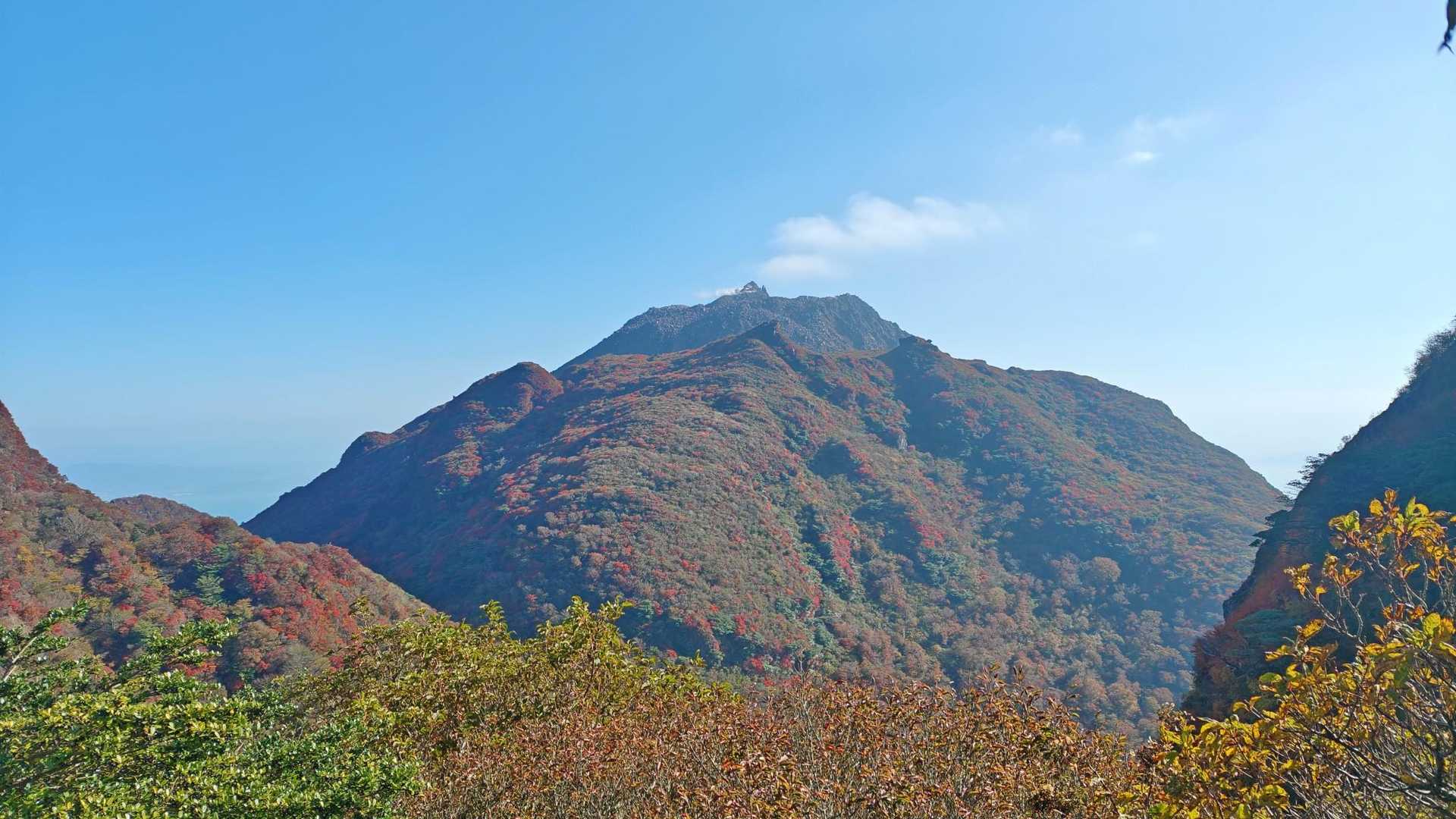 視線の先に普賢岳と平成新山が重なります👀