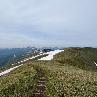 牛ヶ岳の狭い山頂に10人位人がいたので早々に退散