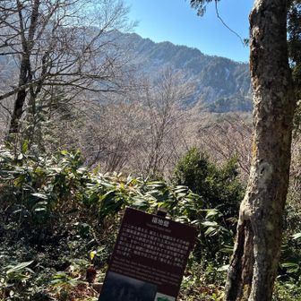 下山
福地壁と書かれた看板
遠くに見える岩壁に染み出る水が凍り青い氷になるらしく、それを「青だる」って言うらしい
長い長い九十九折に、飽きた飽きたとブツブツ言いながら無事に下山しました♪