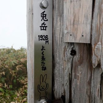 兎岳の標識は可愛い🐇
そして暫くガスガスに。