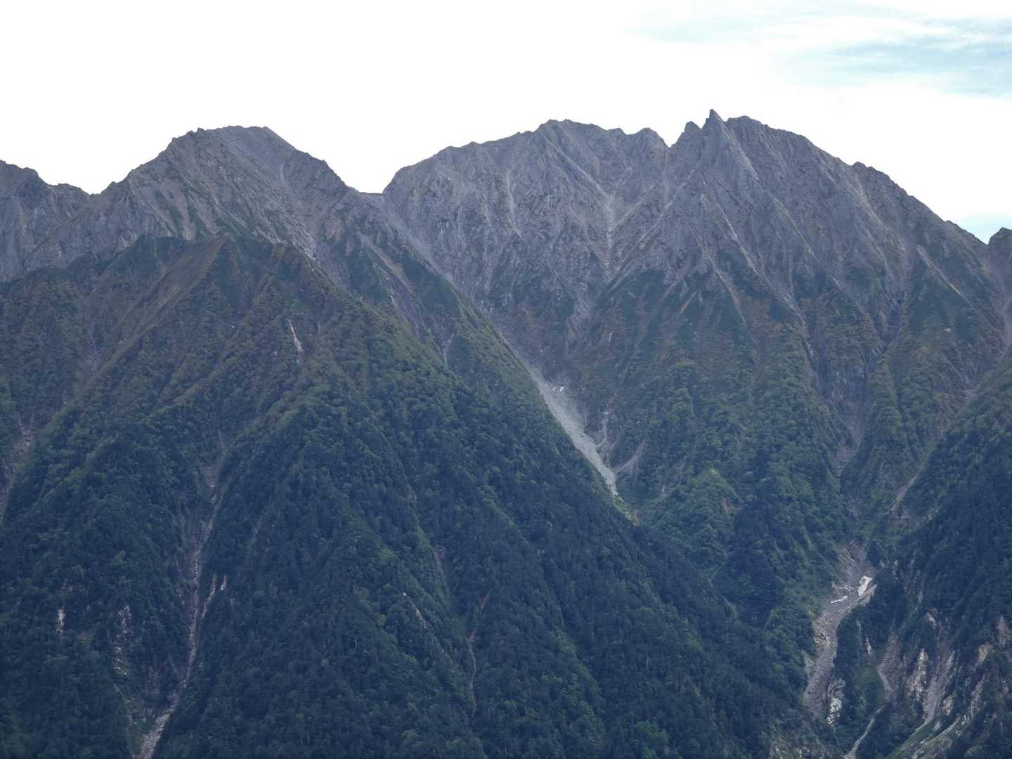 穂高岳山荘と奥穂、ジャンのアップ