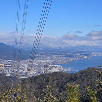 比良山系は真っ白❄まるで白山の団体❓音羽山、膳所ルートはヘタレにはハードル高かったな～💦下りは絶対に無理やな～💦安全な階段ルートで大谷駅へゲザンするよ🎵それではどこかのお山🗻でお逢いしましょう🎵🐦ばいなら➰👋😃