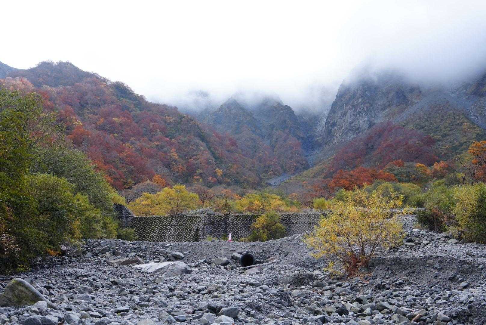 元谷に出ました
北壁上部はガスですがいい雰囲気