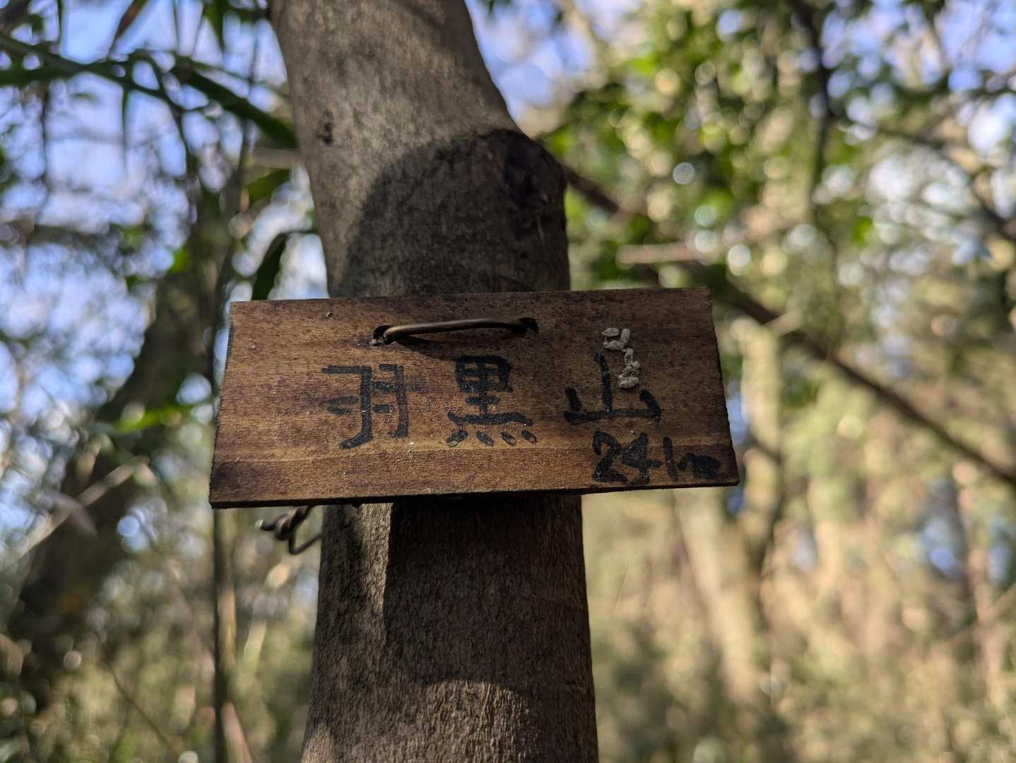 行きで見落とした羽黒山の山名板。探してやっと見つけた✨小さすぎるってぇ〜〜〜🤣