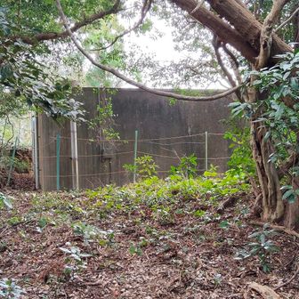 山頂に、大きなコンクリートの建造物。