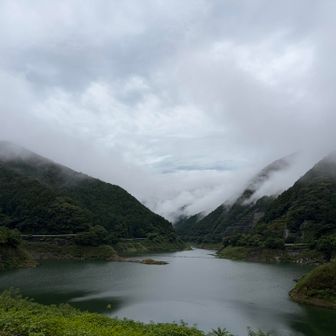 有馬ダムから先はガスの中