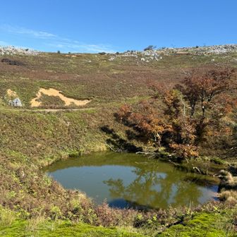 ドリーネ(石灰水が水に溶けてできたすり鉢状の小さな窪地らしい✍️)