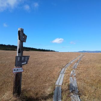 平原の向こうに会津駒ヶ岳