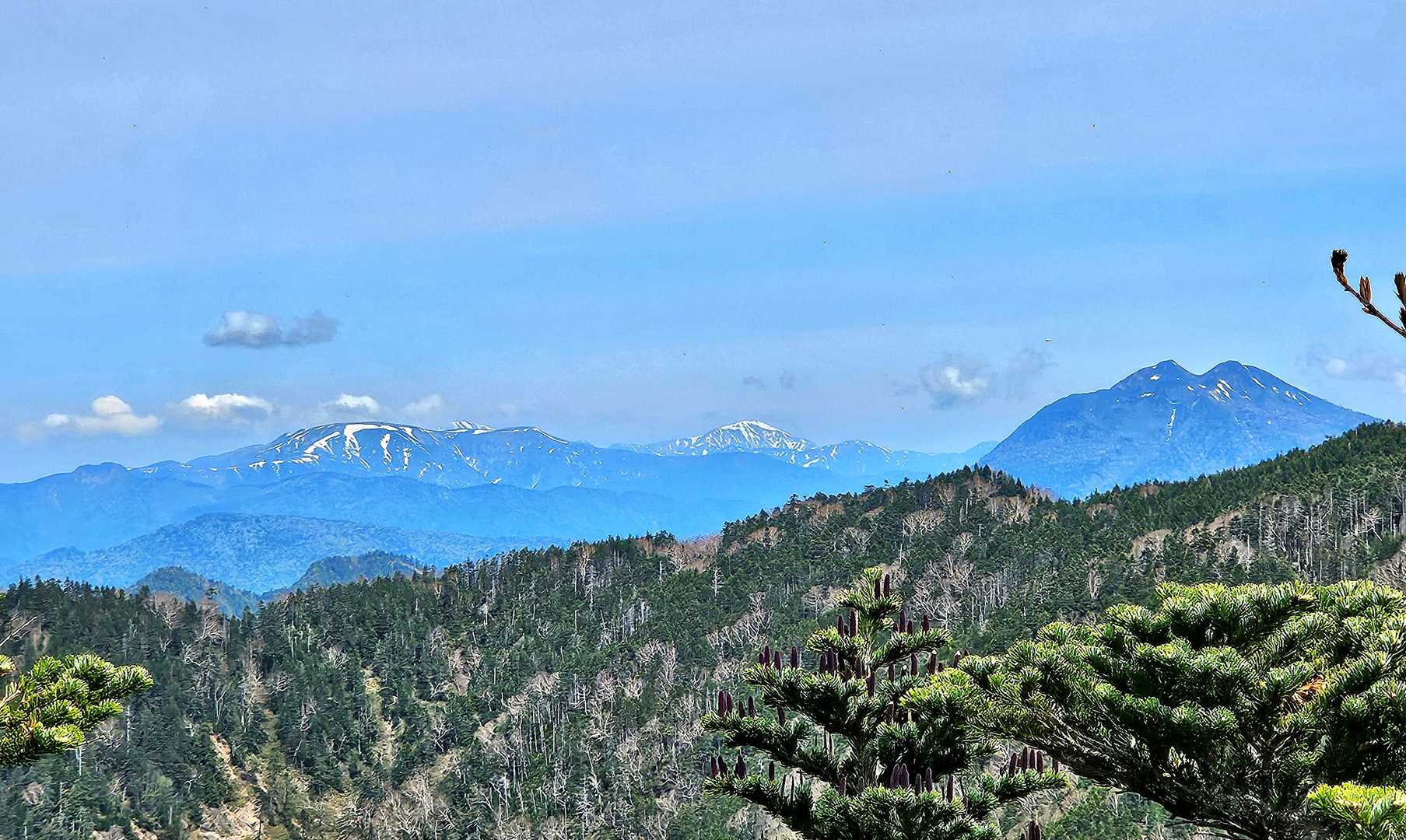 燧ケ岳（左）と平ヶ岳（右）
真ん中には・・越後三山の中岳ですね🙌😄😄
いい眺めです✨✨
