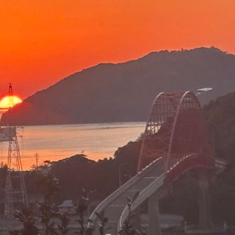 笠戸大橋と沈む夕日🌇