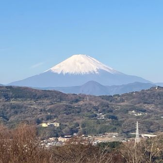 雲ひとつない富士山　快晴でした。